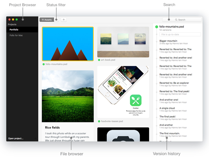 Folio for Mac - Sketch versioning