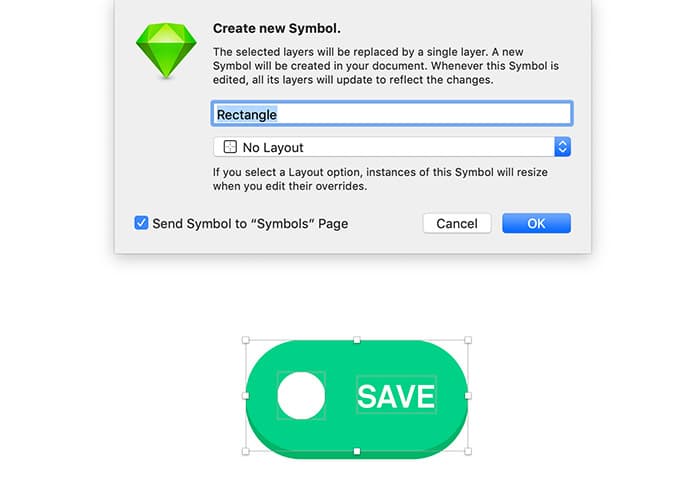 Sketch 58 - Cómo crear símbolo con Smart Layout