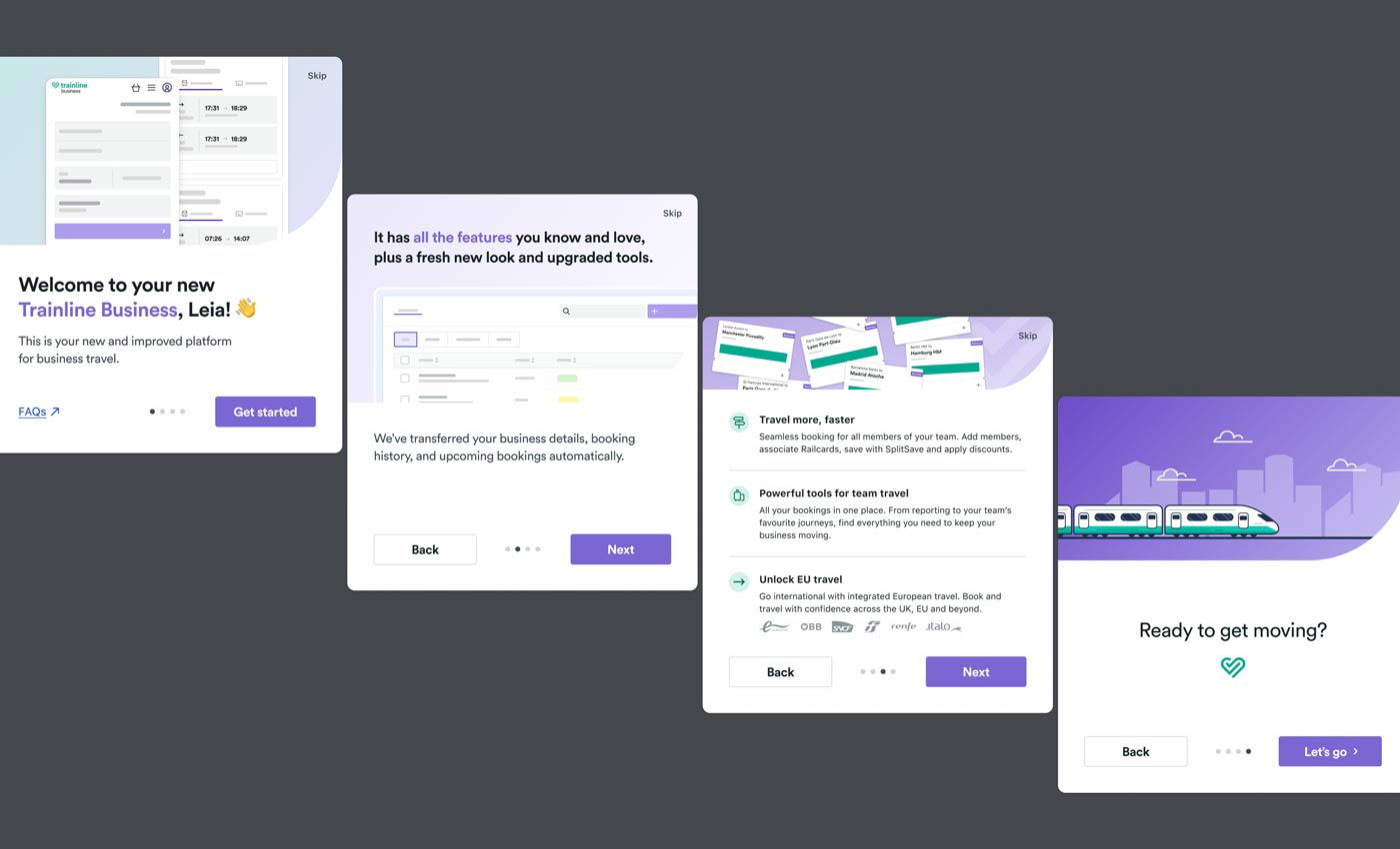 Ejemplo de onboarding de las compañías migradas.