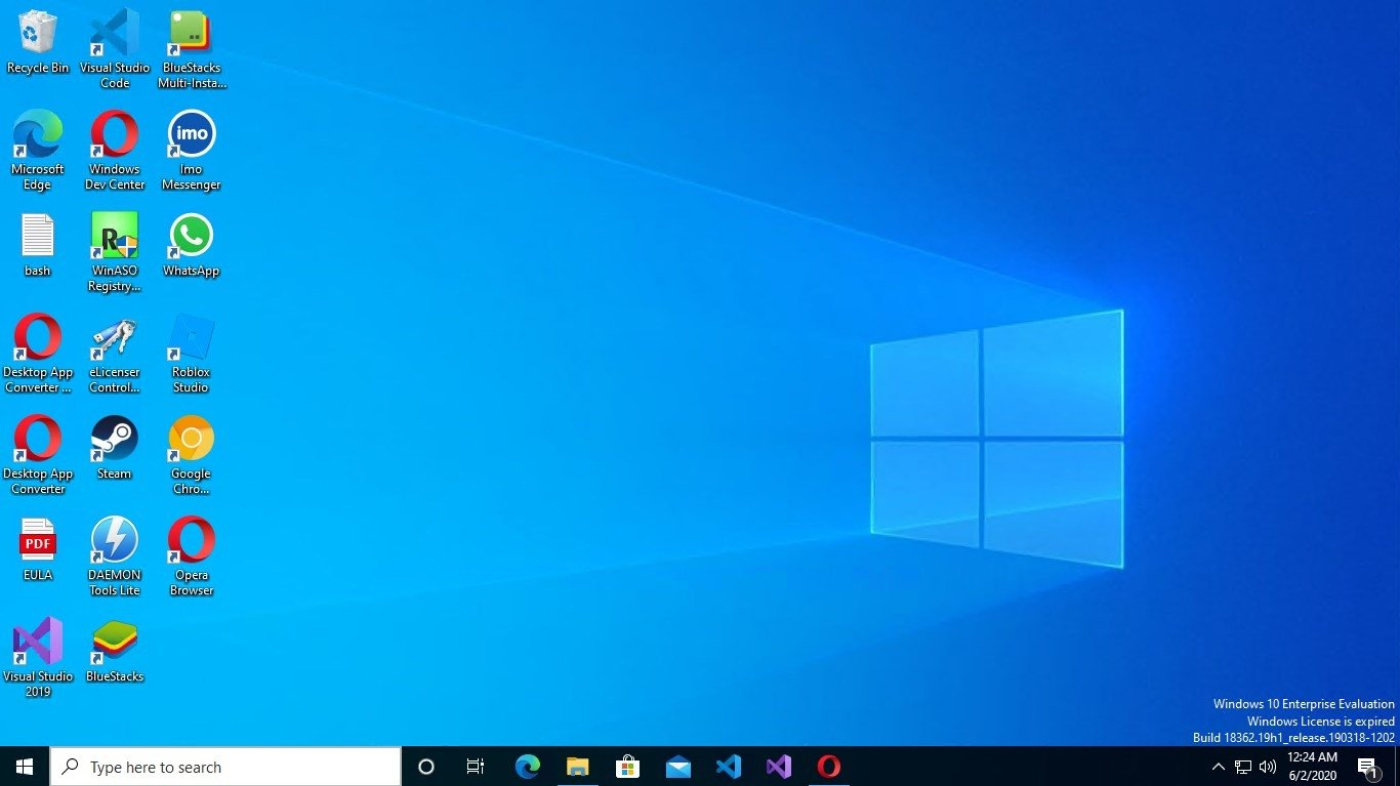 Captura de Windows 10, esta vez con el botón de Inicio en la esquina inferior izquierda.